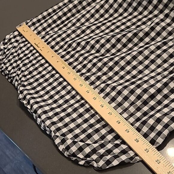 Studio West Apparel Black and White Checkered Elastic Neck Shirt - Picture 6 of 9